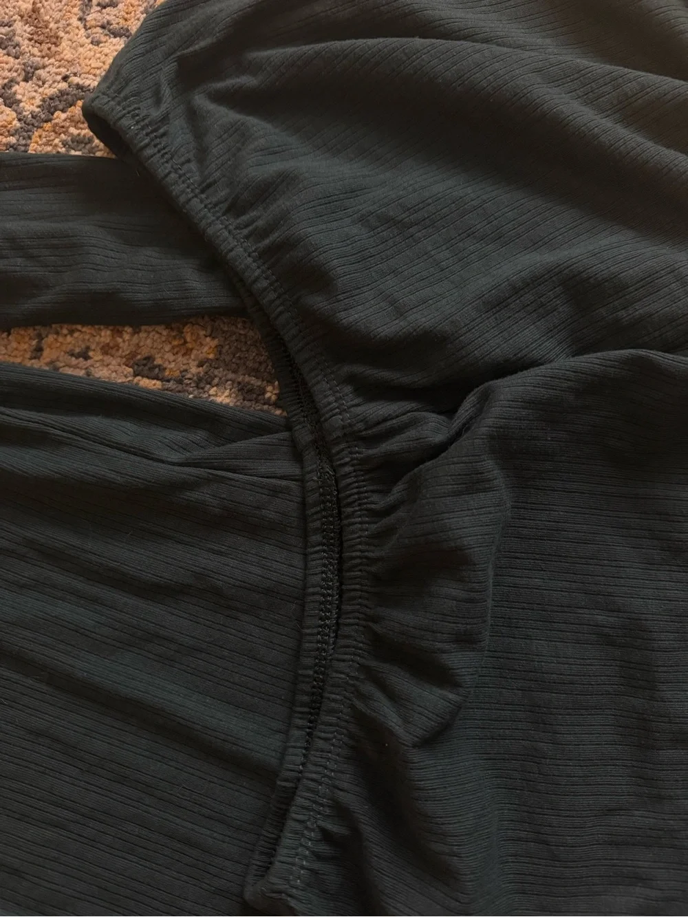 Auden Ribbed Long-Sleeve Henley Pajama Set in Deep Green